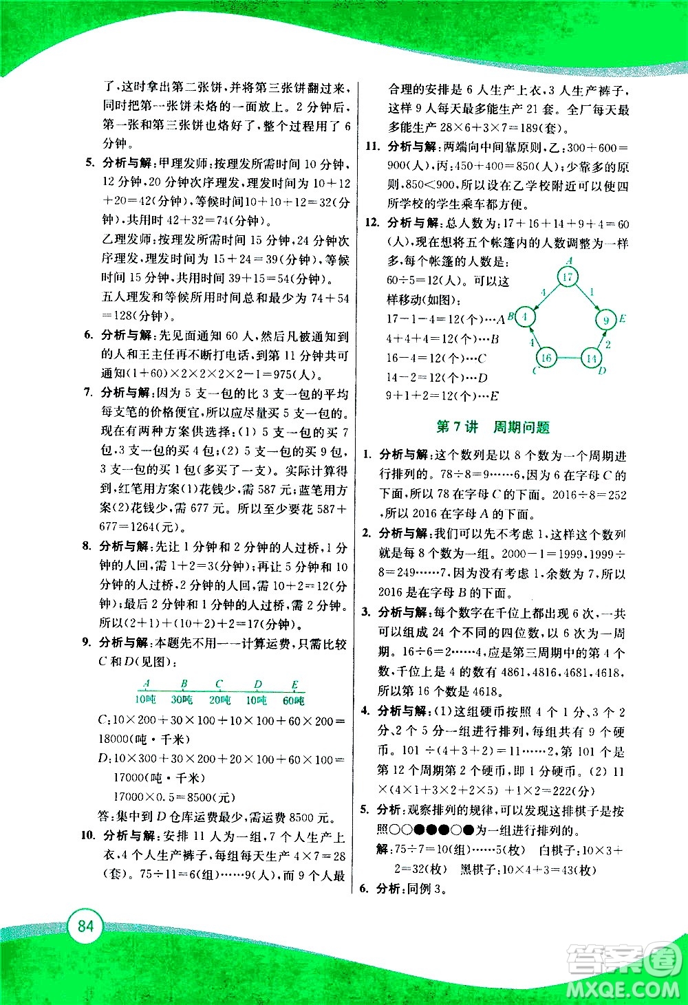 2020年小學(xué)奧數(shù)暑假拔高銜接15講4升5年級(jí)參考答案