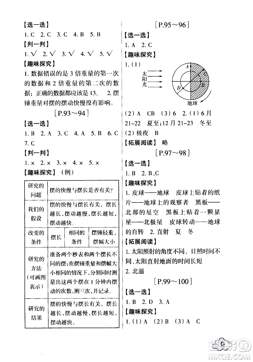 浙江少年兒童出版社2020年暑假學與練五年級數學R人教版科學J教科版版參考答案