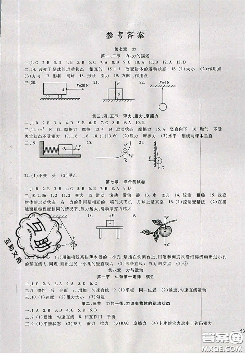 2020年華夏一卷通八年級物理下冊教科版答案