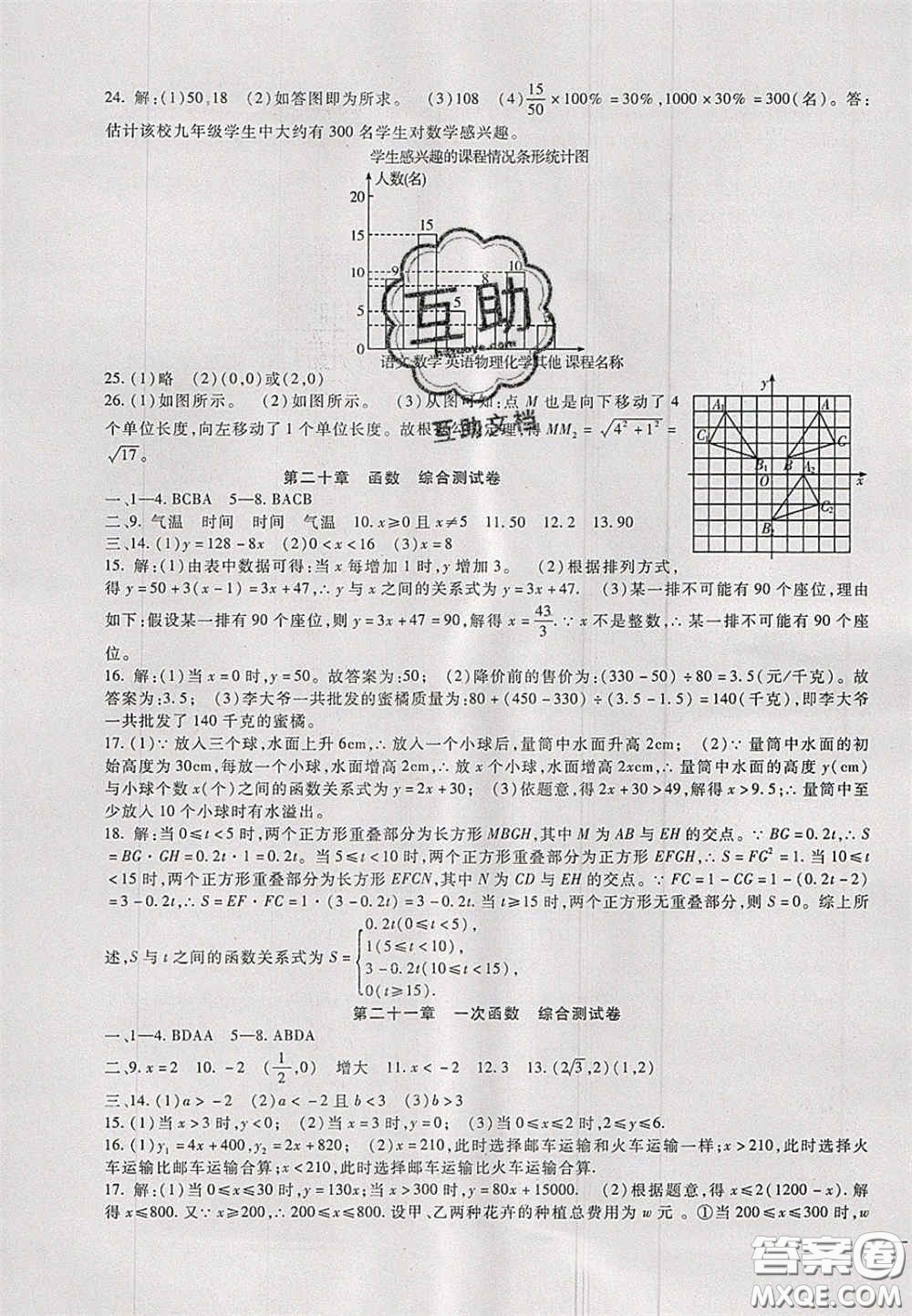 2020年華夏一卷通八年級數(shù)學(xué)下冊冀教版答案