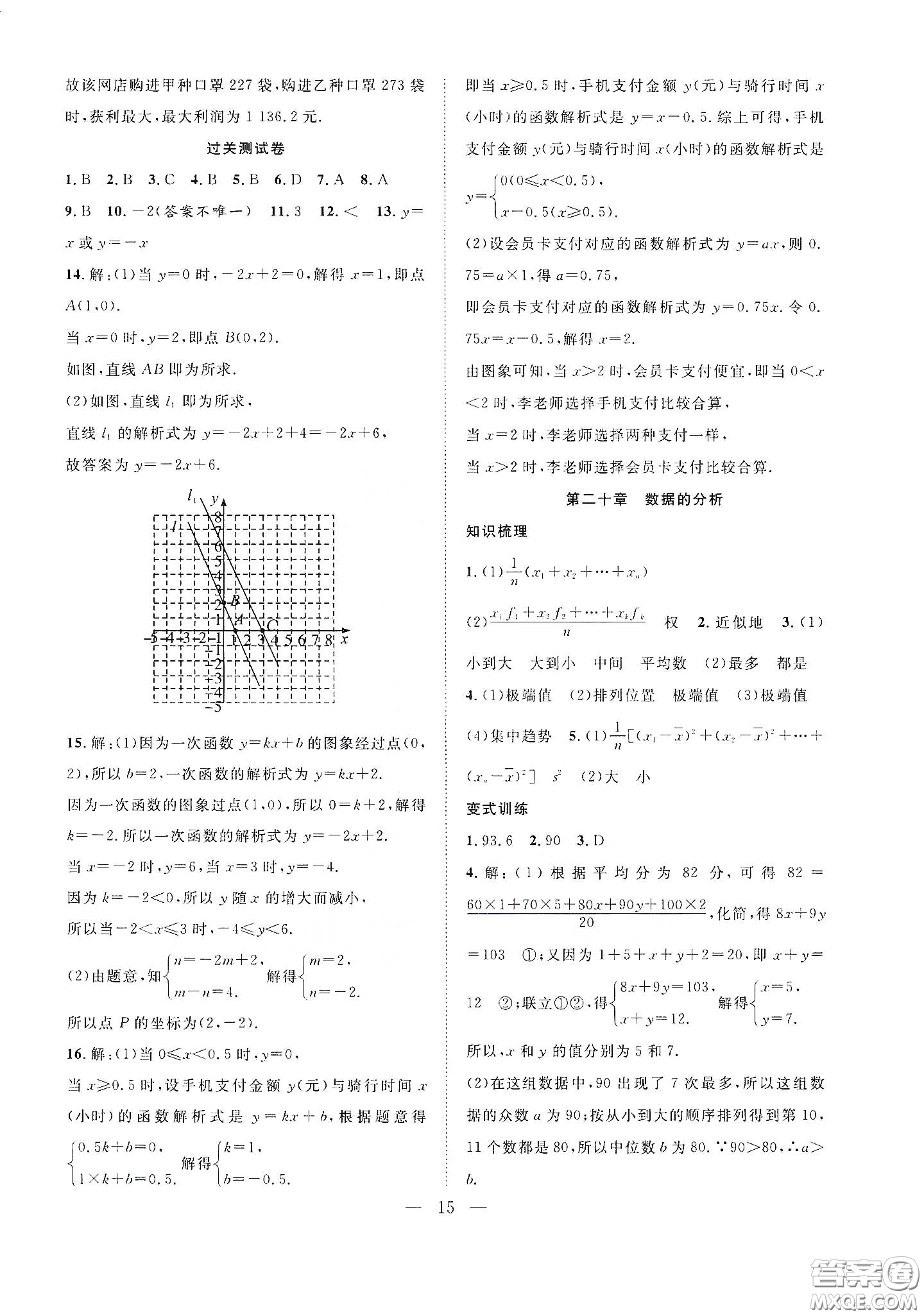 南方出版社2020新活力總動(dòng)員暑假年度銜接八年級(jí)數(shù)學(xué)人教版答案