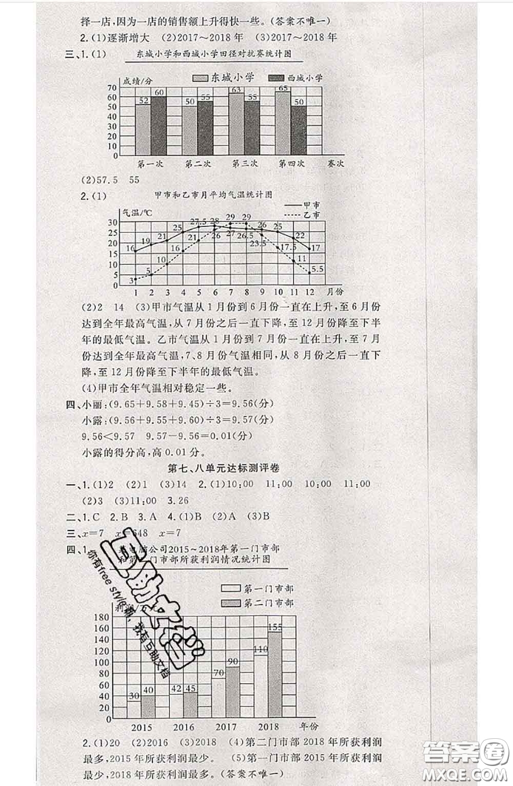 南方出版社2020狀元大考卷五年級數(shù)學下冊北師版答案