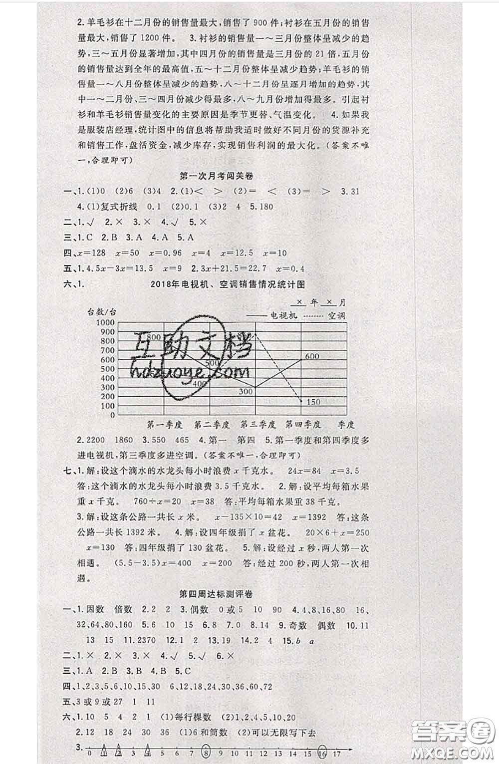 南方出版社2020狀元大考卷五年級(jí)數(shù)學(xué)下冊(cè)蘇教版答案