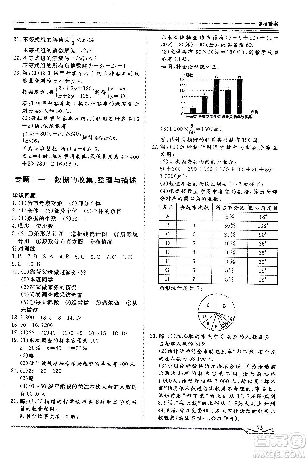 北京工業(yè)大學(xué)出版社2020年假期生活指導(dǎo)暑假七年級(jí)數(shù)學(xué)參考答案