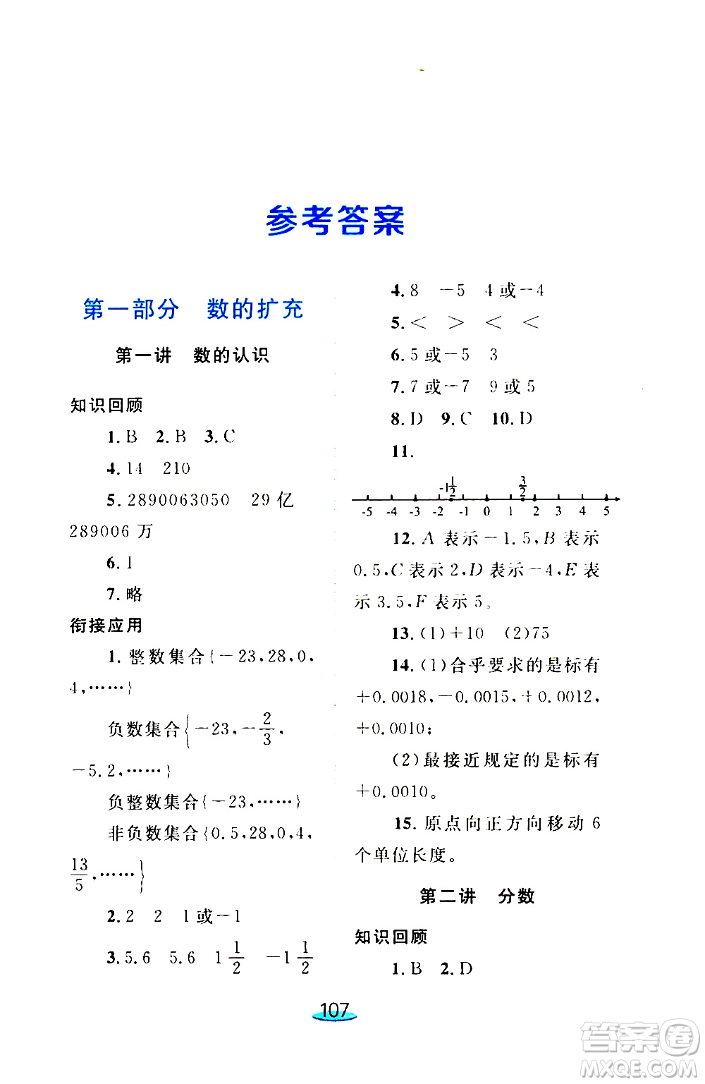 上海大學(xué)出版社2020年鐘書金牌小升初銜接教材數(shù)學(xué)參考答案