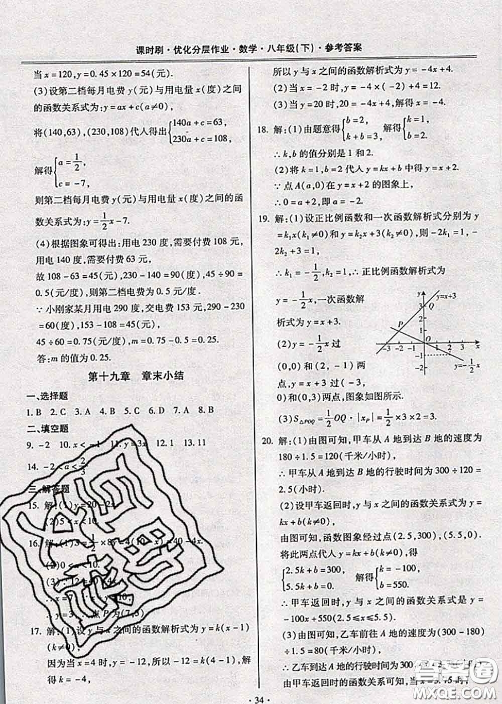 2020年課時(shí)刷優(yōu)化分層作業(yè)八年級(jí)數(shù)學(xué)下冊(cè)人教版答案