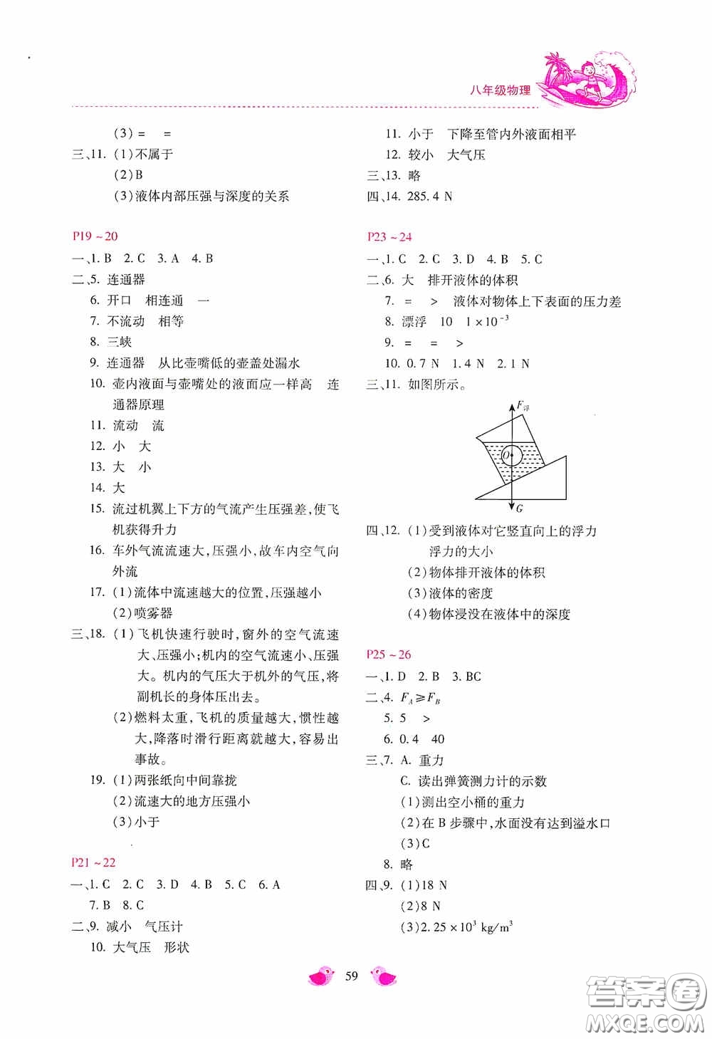 河北少年兒童出版社2020世超金典暑假樂園八年級物理答案