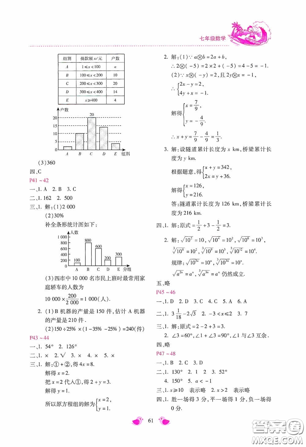 河北少年兒童出版社2020世超金典暑假樂園七年級數學答案