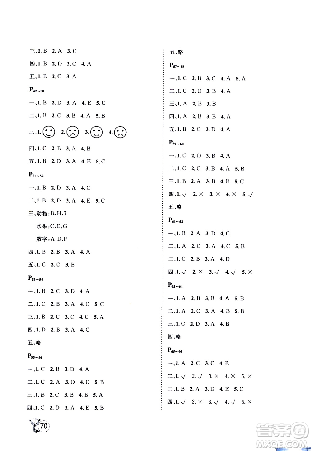 桂壯紅皮書2020年暑假天地英語(yǔ)三年級(jí)冀教版參考答案