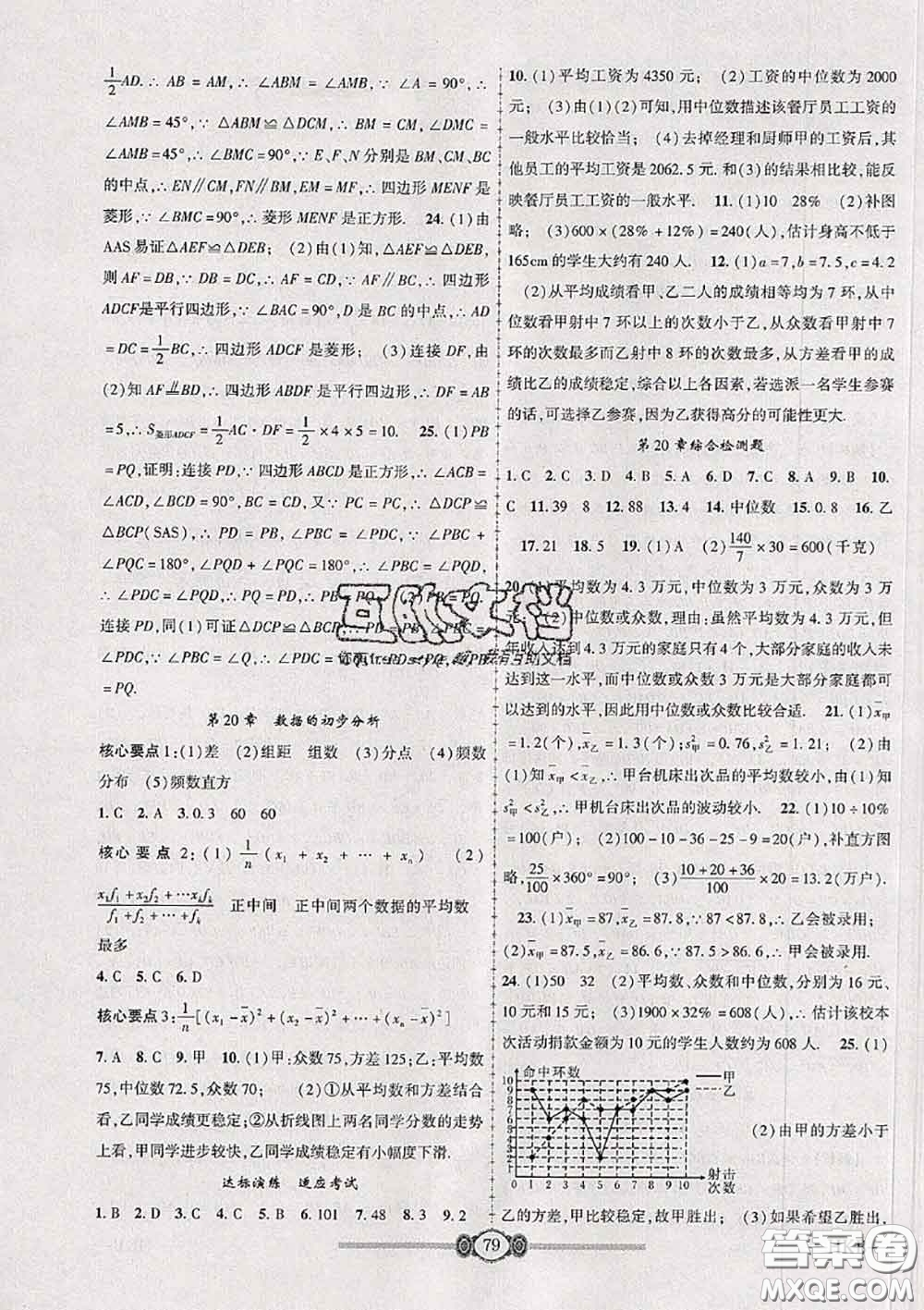 2020年金榜名卷必刷卷八年級(jí)數(shù)學(xué)下冊(cè)滬科版答案