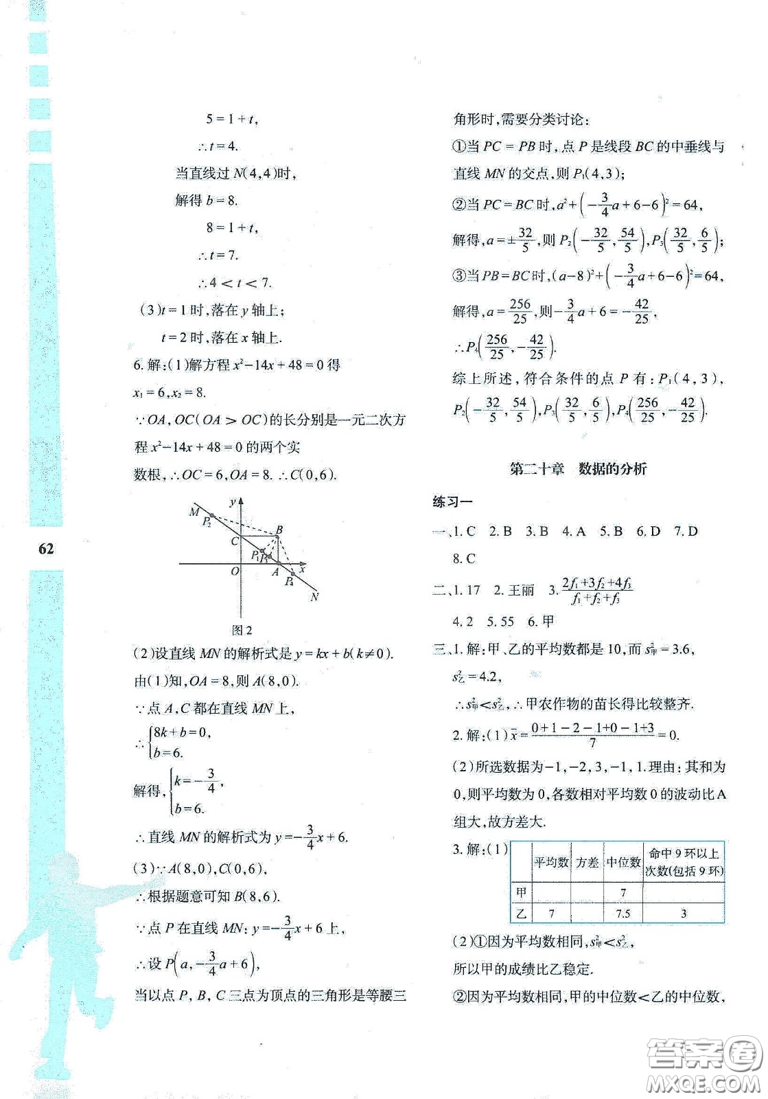 陜西人民教育出版社2020暑假作業(yè)與生活八年級數(shù)學A版答案