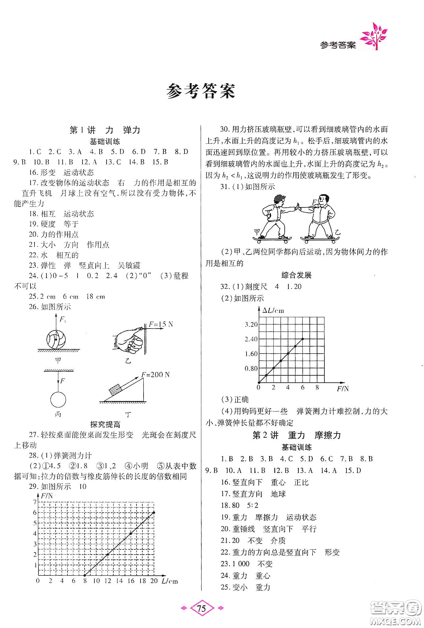 陜西師范大學(xué)出版總社有限公司2020暑假作業(yè)與生活八年級物理人教版答案