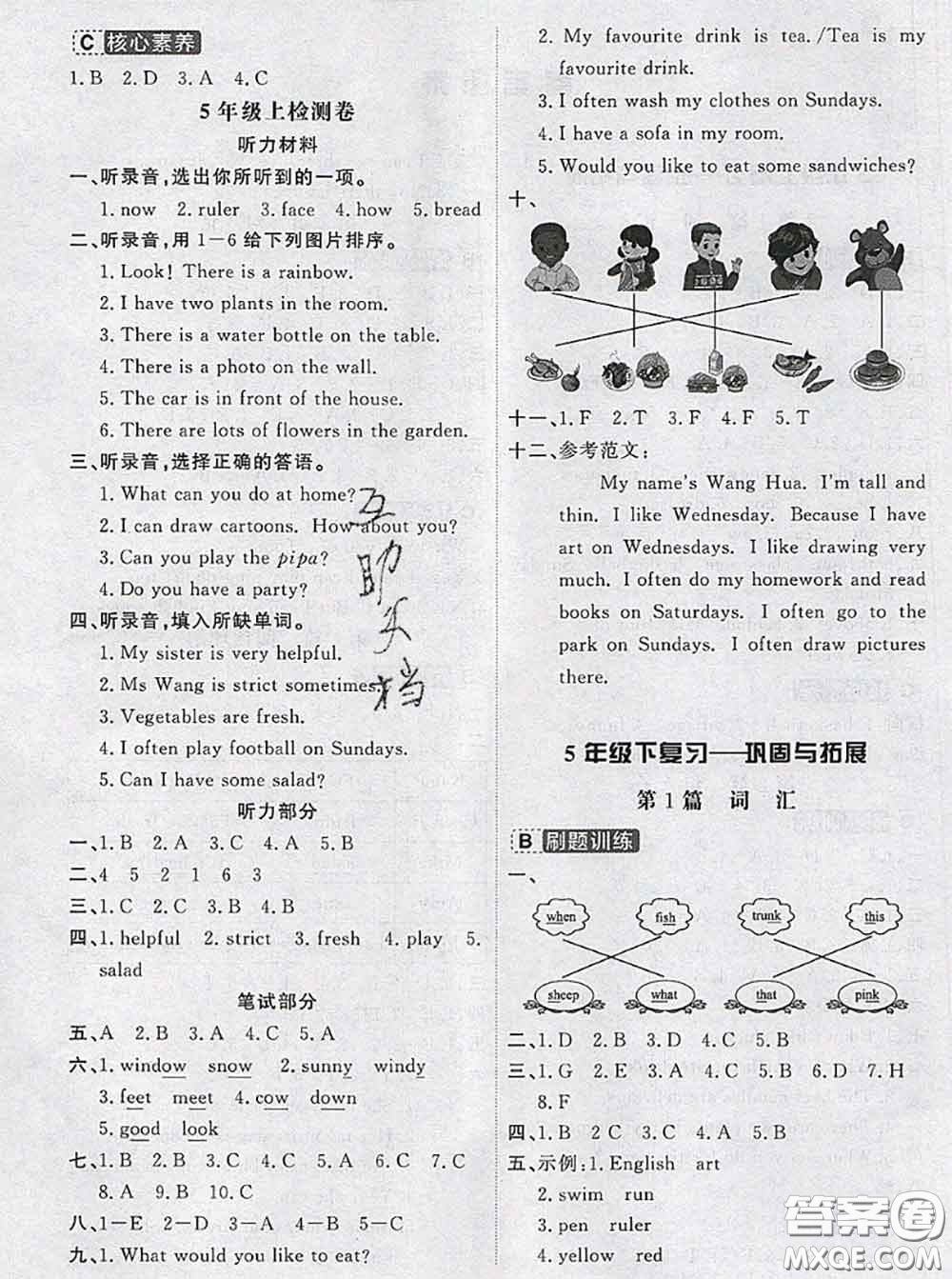 寧波出版社2020新版名師派暑假銜接五升六英語(yǔ)答案