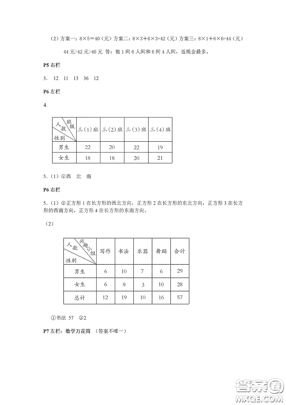 2020安徽省暑假作業(yè)三年級(jí)數(shù)學(xué)人教版答案