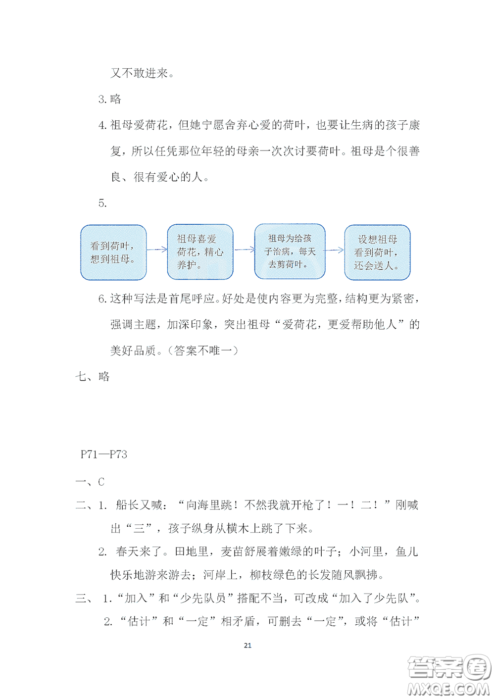 2020安徽省暑假作業(yè)五年級語文人教版答案