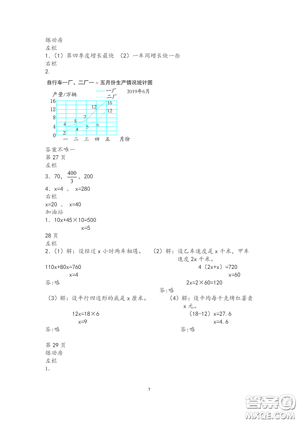 2020安徽省暑假作業(yè)五年級(jí)數(shù)學(xué)蘇教版答案