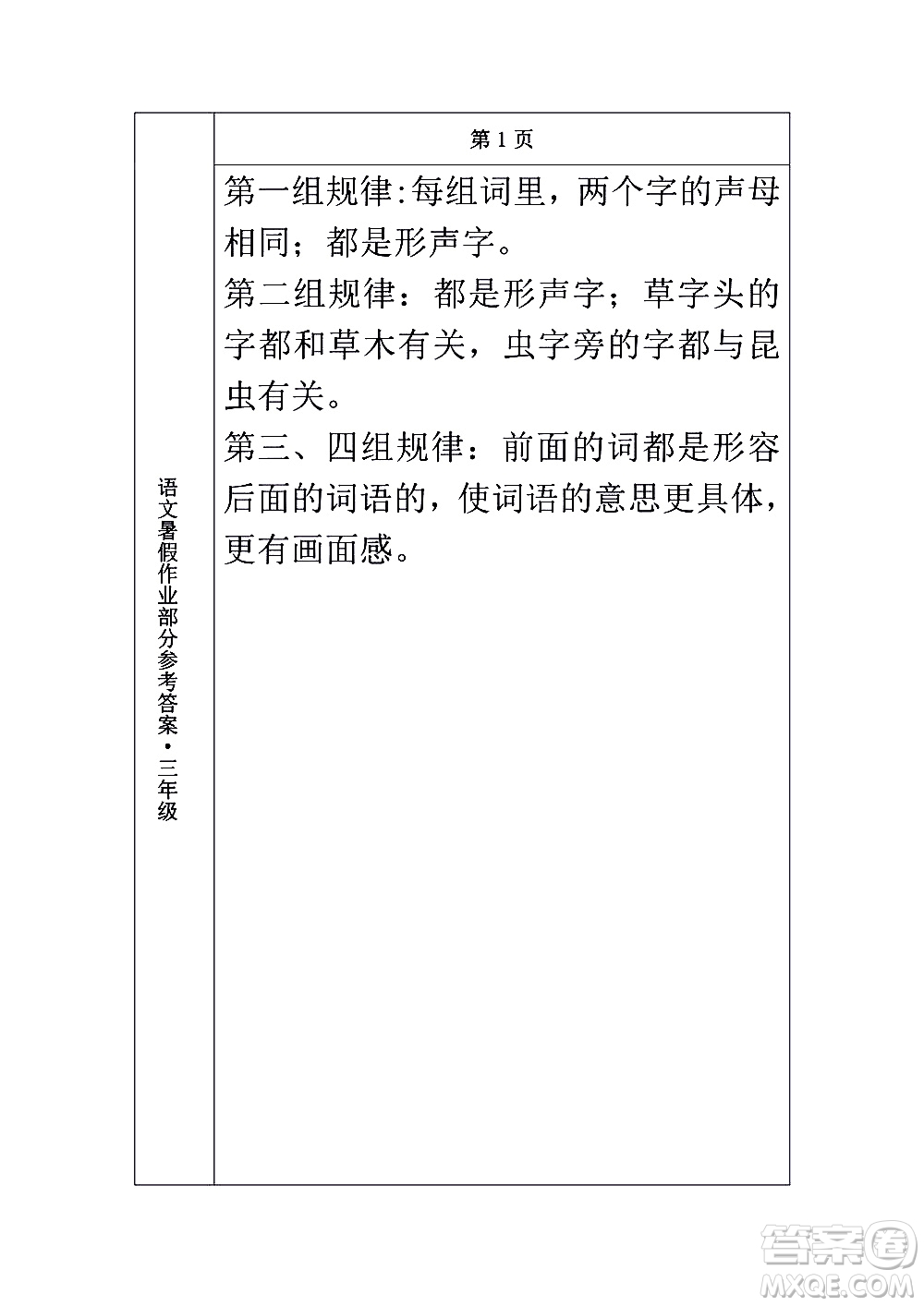 長(zhǎng)春出版社2020年常春藤暑假作業(yè)語(yǔ)文三年級(jí)人教部編版參考答案