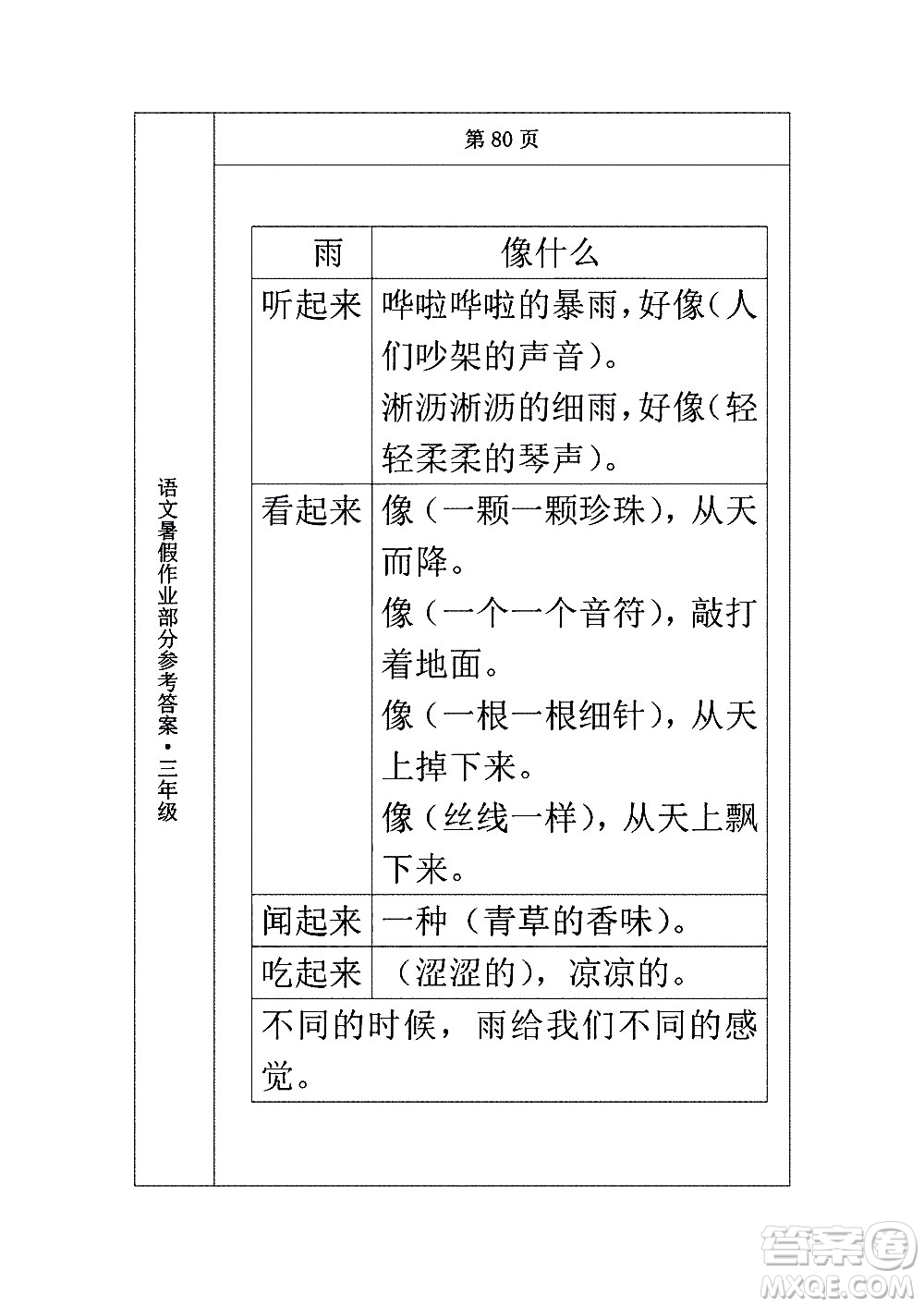 長(zhǎng)春出版社2020年常春藤暑假作業(yè)語(yǔ)文三年級(jí)人教部編版參考答案