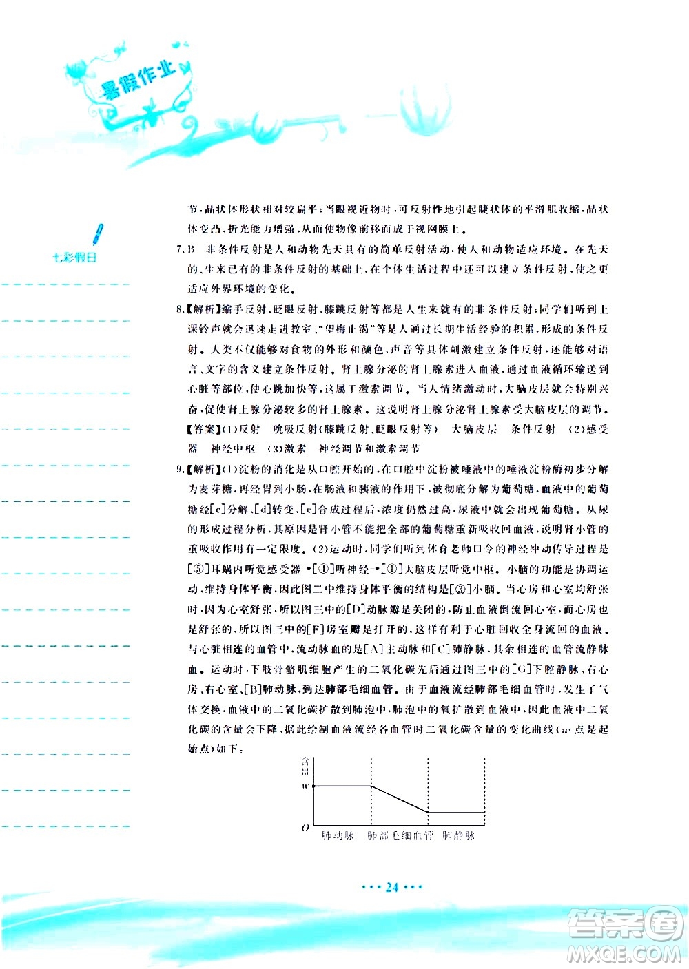 安徽教育出版社2020年暑假作業(yè)七年級(jí)生物學(xué)蘇教版參考答案