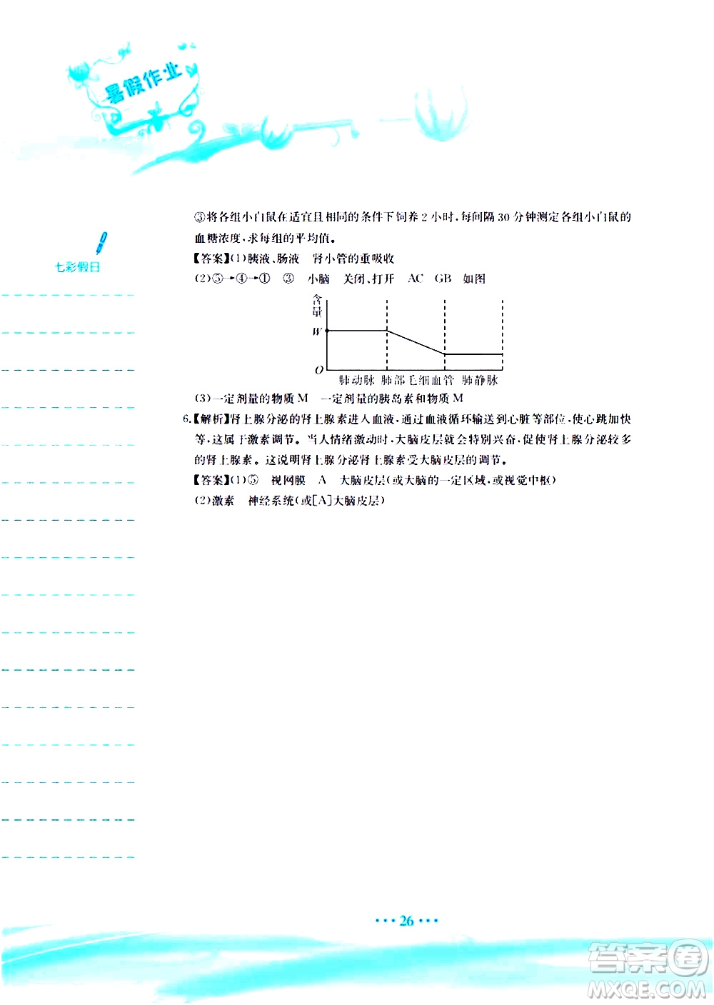 安徽教育出版社2020年暑假作業(yè)七年級生物學(xué)人教版參考答案