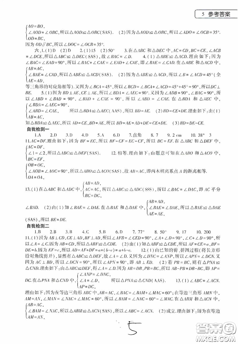 大象出版社2020數(shù)學暑假作業(yè)本七年級北師大版答案