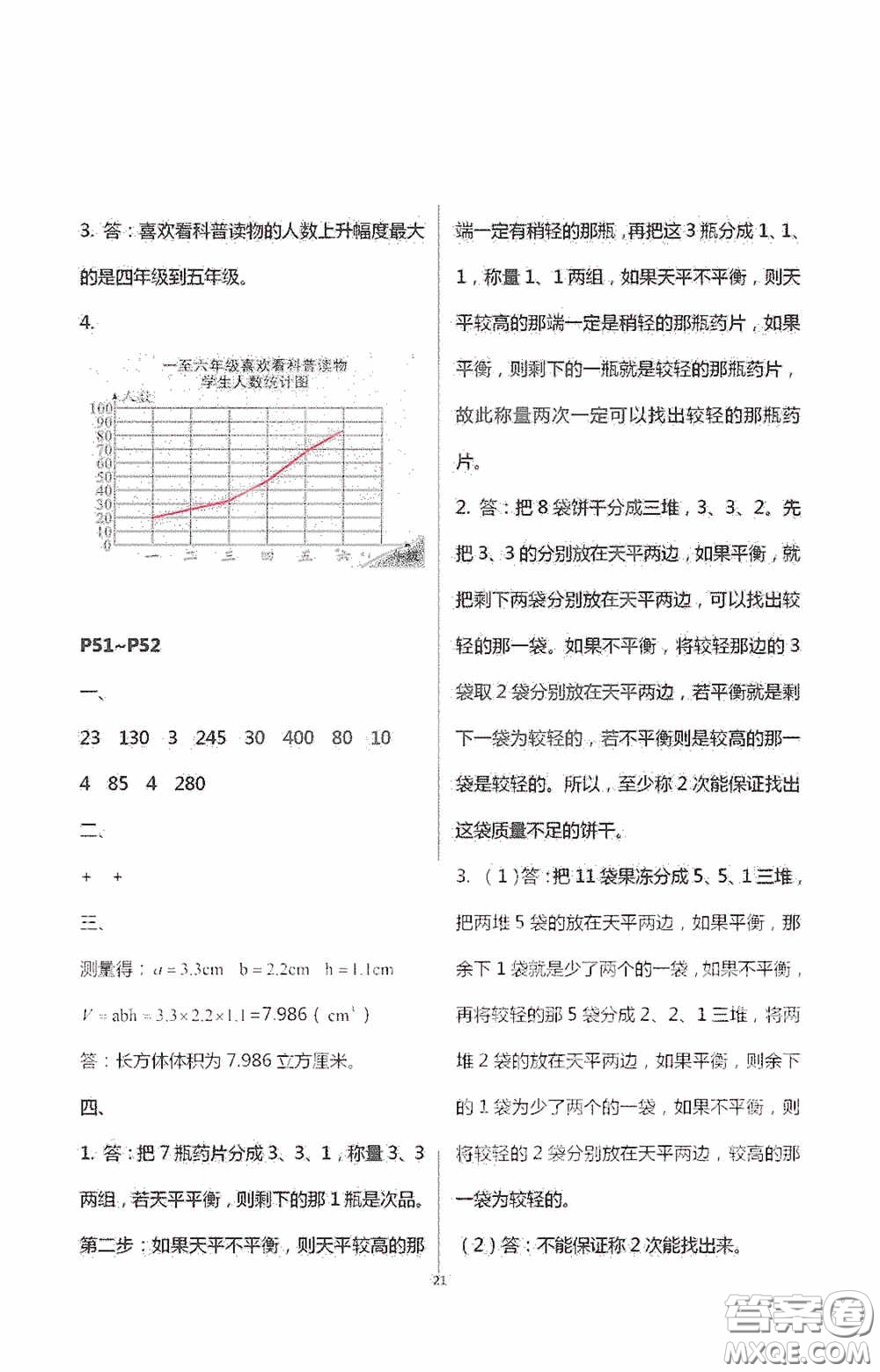 安徽人民出版社2020假期課堂暑假作業(yè)五年級(jí)數(shù)學(xué)人教版答案