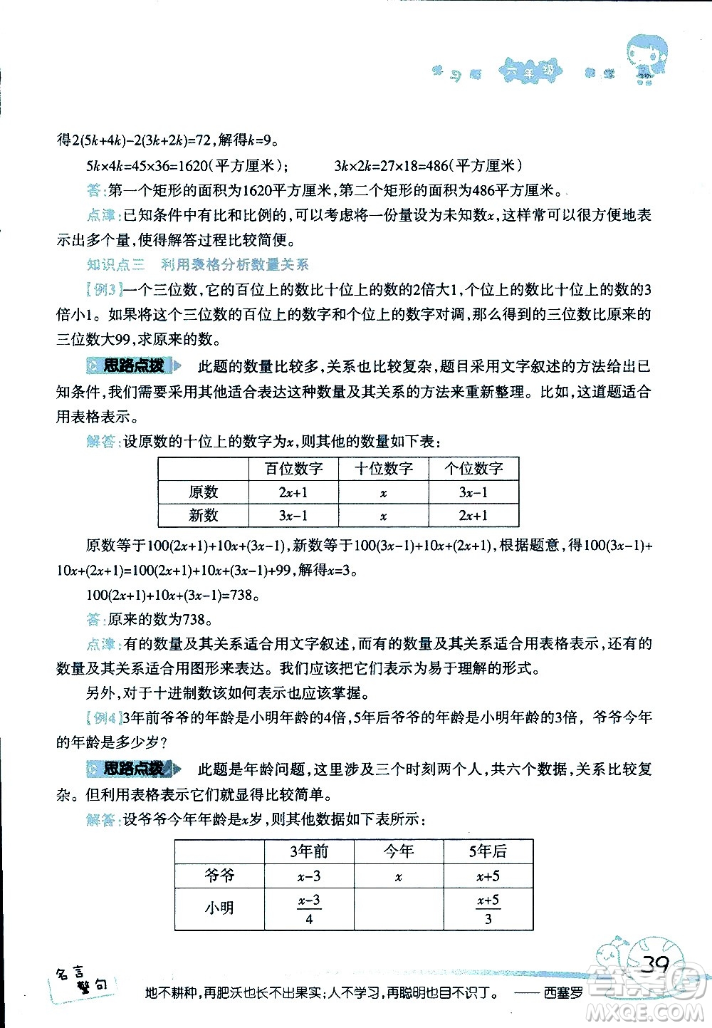 湖南師范大學(xué)出版社2020年暑假學(xué)習(xí)與生活假日知新六年級(jí)數(shù)學(xué)學(xué)習(xí)版參考答案