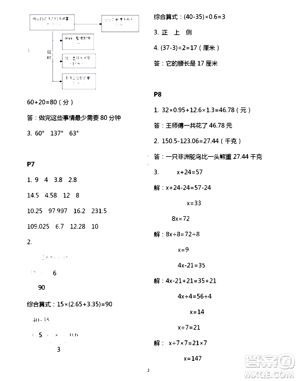 吉林出版集團(tuán)股份有限公司2020年假日數(shù)學(xué)B版四年級(jí)暑假參考答案