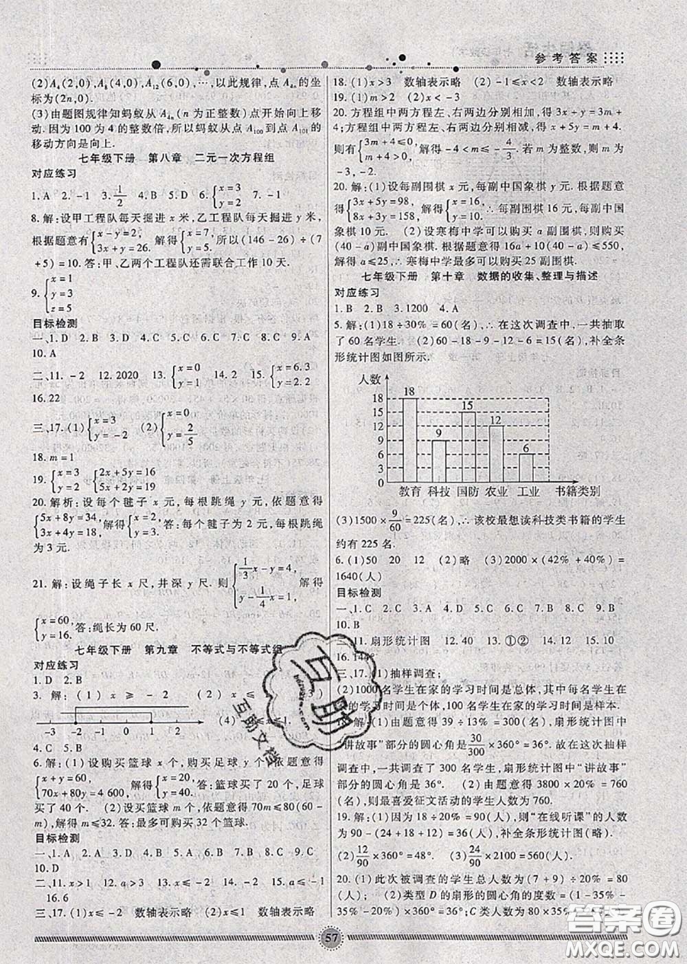 新疆文化出版社2020暑假生活七年級數(shù)學(xué)人教版參考答案