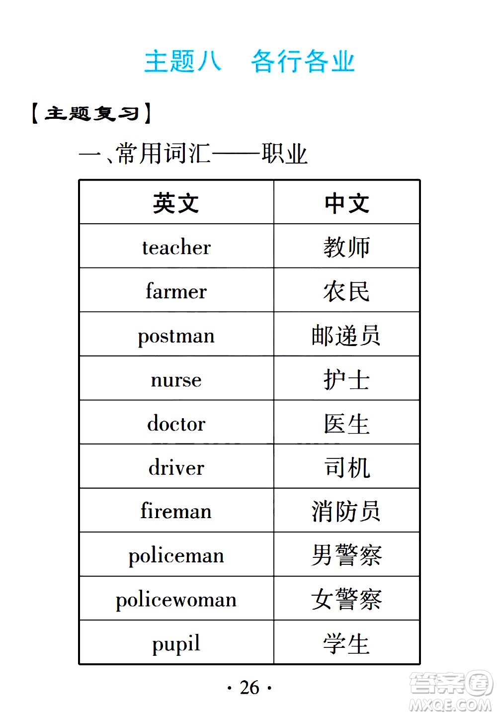 2020年假日知新暑假學習與生活三年級英語學習版參考答案