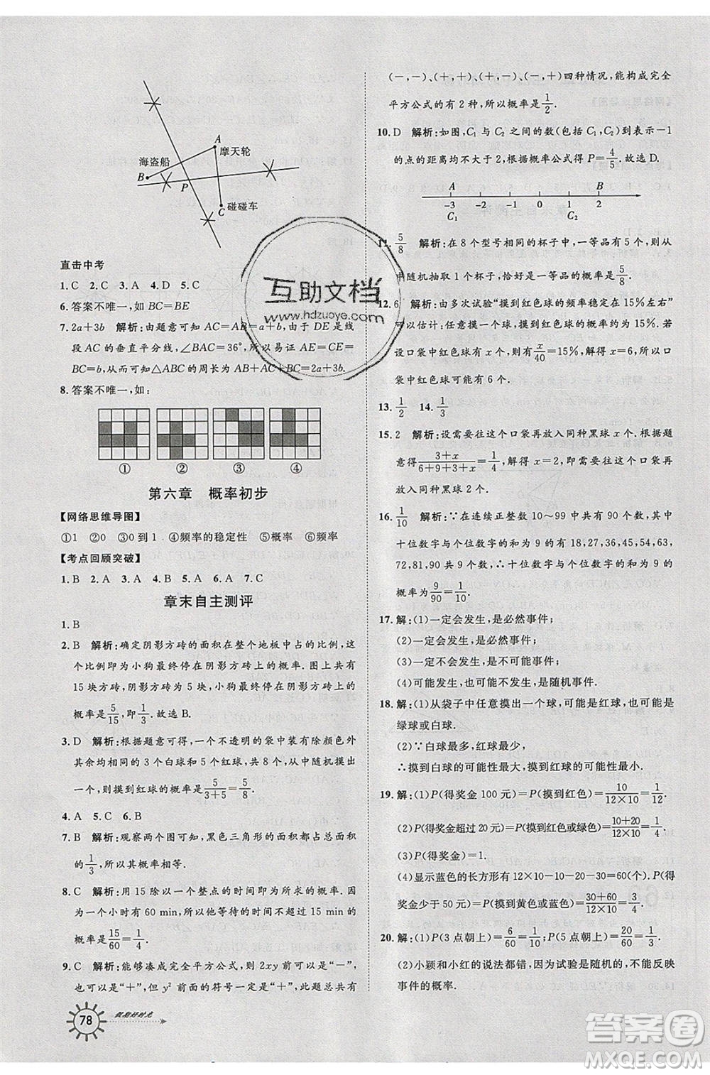 2020年魯人泰斗假期好時光暑假訓練營七升八年級數(shù)學北師大版參考答案