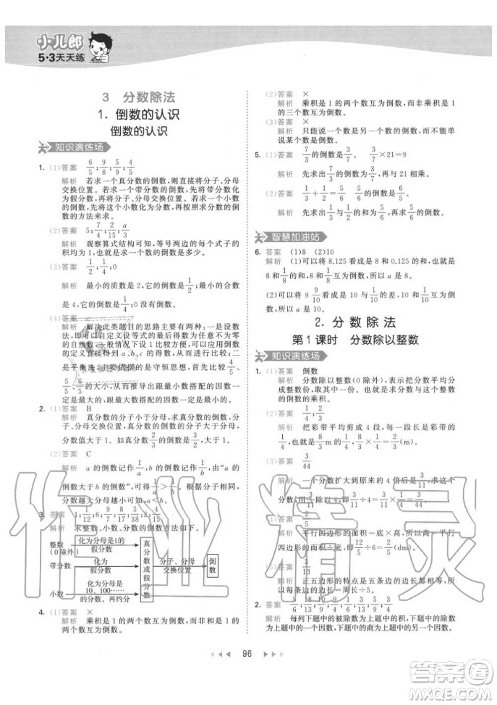 小兒郎2020秋53天天練六年級數(shù)學上冊人教版參考答案