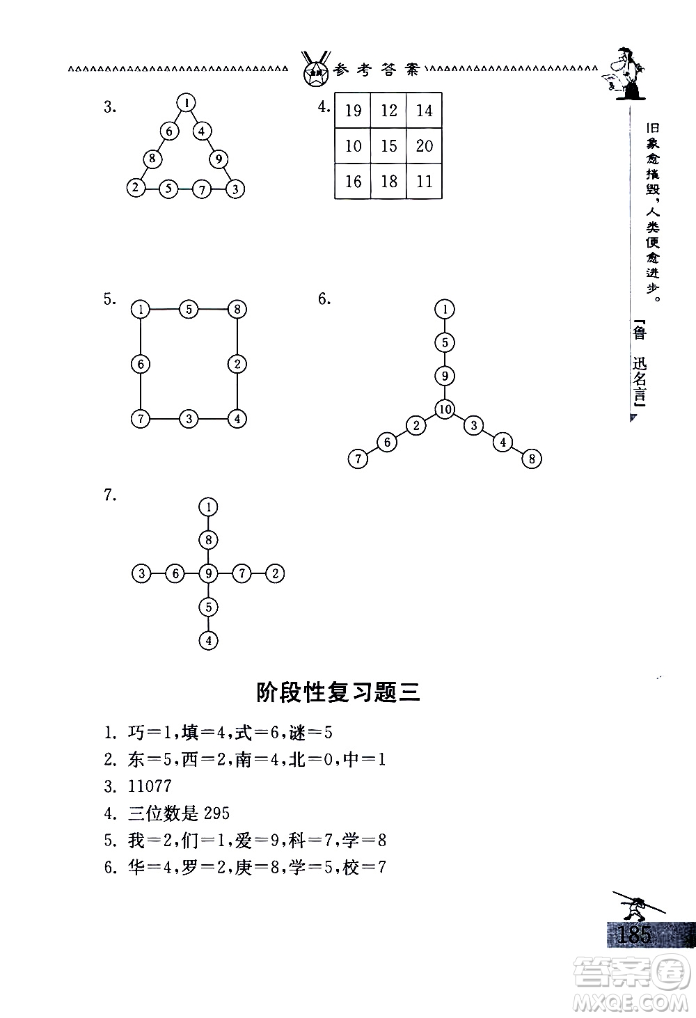 吉林教育出版社2020秋中國華羅庚學(xué)校數(shù)學(xué)課本三年級(jí)參考答案