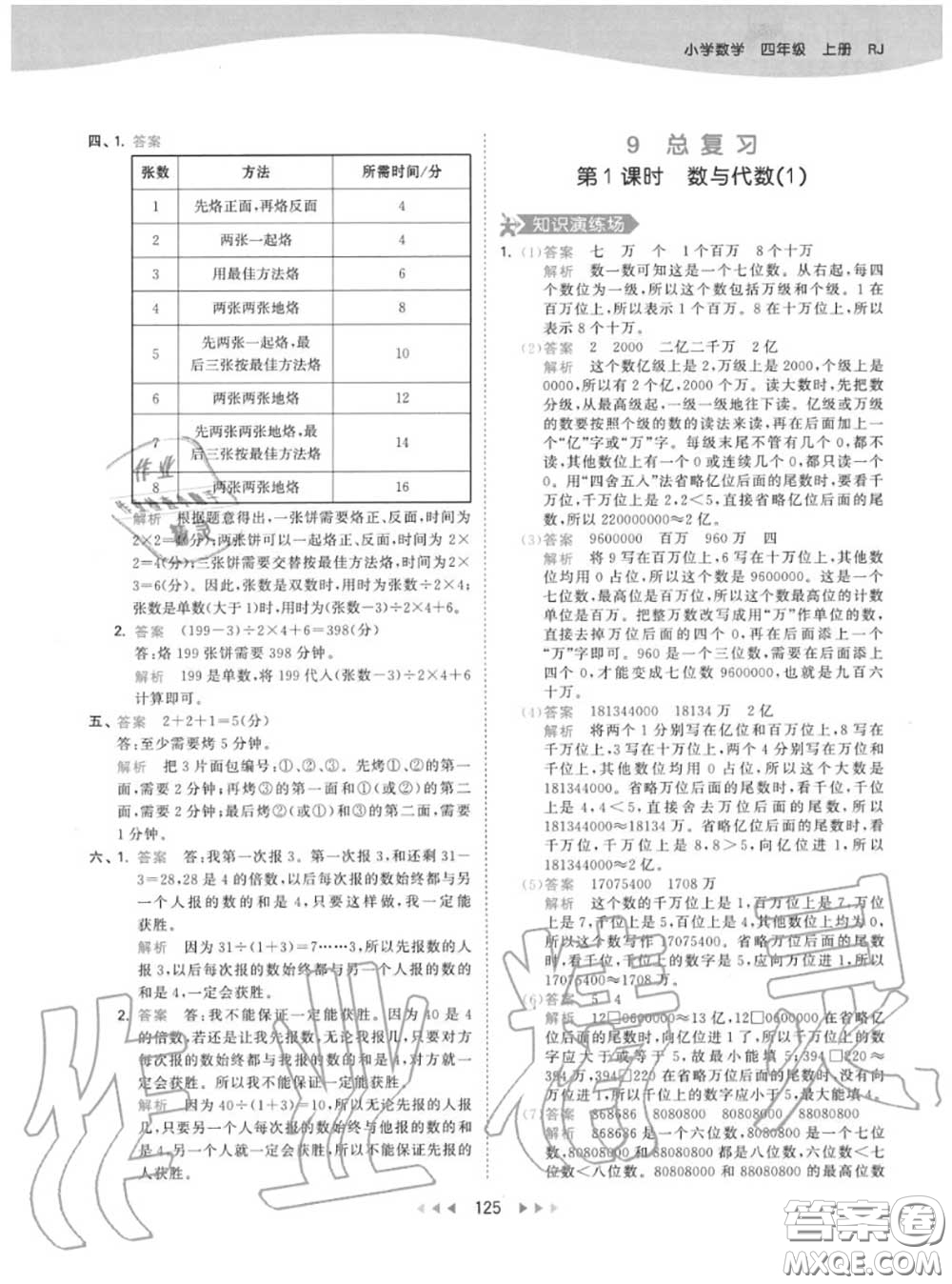 小兒郎2020秋53天天練四年級(jí)數(shù)學(xué)上冊(cè)人教版參考答案