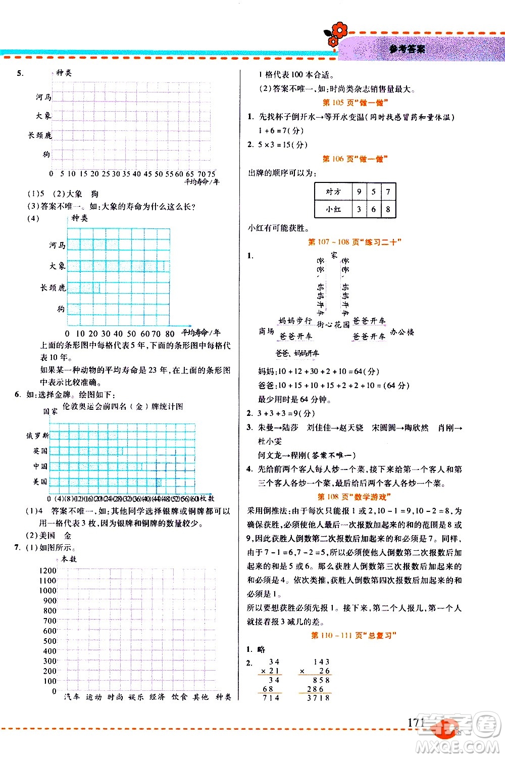 西安出版社2020年幫你學(xué)全講歸納精練四年級上冊數(shù)學(xué)RJ人教版參考答案