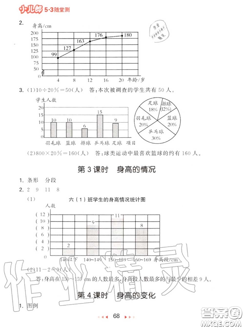 2020秋小兒郎53隨堂測(cè)六年級(jí)數(shù)學(xué)上冊(cè)北師版參考答案