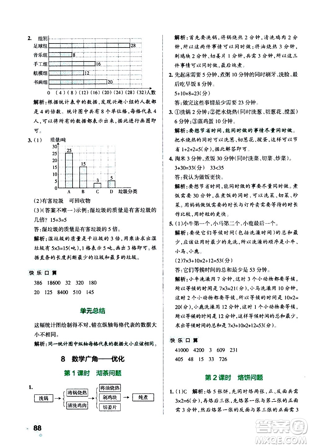 遼寧教育出版社2020秋小學(xué)學(xué)霸作業(yè)本數(shù)學(xué)四年級上RJ人教版參考答案