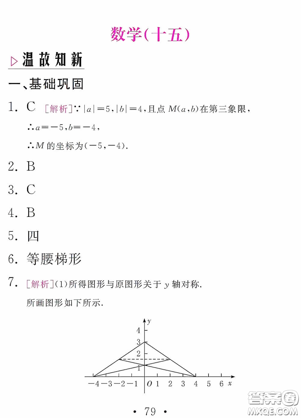 團(tuán)結(jié)出版社2021精彩暑假數(shù)學(xué)八年級(jí)通用版答案