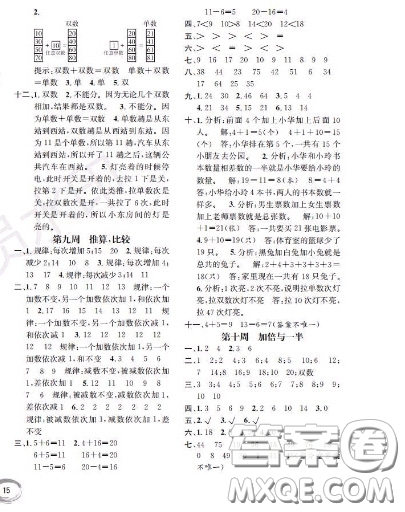 世界圖書出版社2020秋學(xué)霸作業(yè)一年級(jí)數(shù)學(xué)上冊(cè)上海地區(qū)專用答案