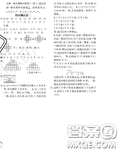 世界圖書出版社2020秋學(xué)霸作業(yè)一年級(jí)數(shù)學(xué)上冊(cè)上海地區(qū)專用答案