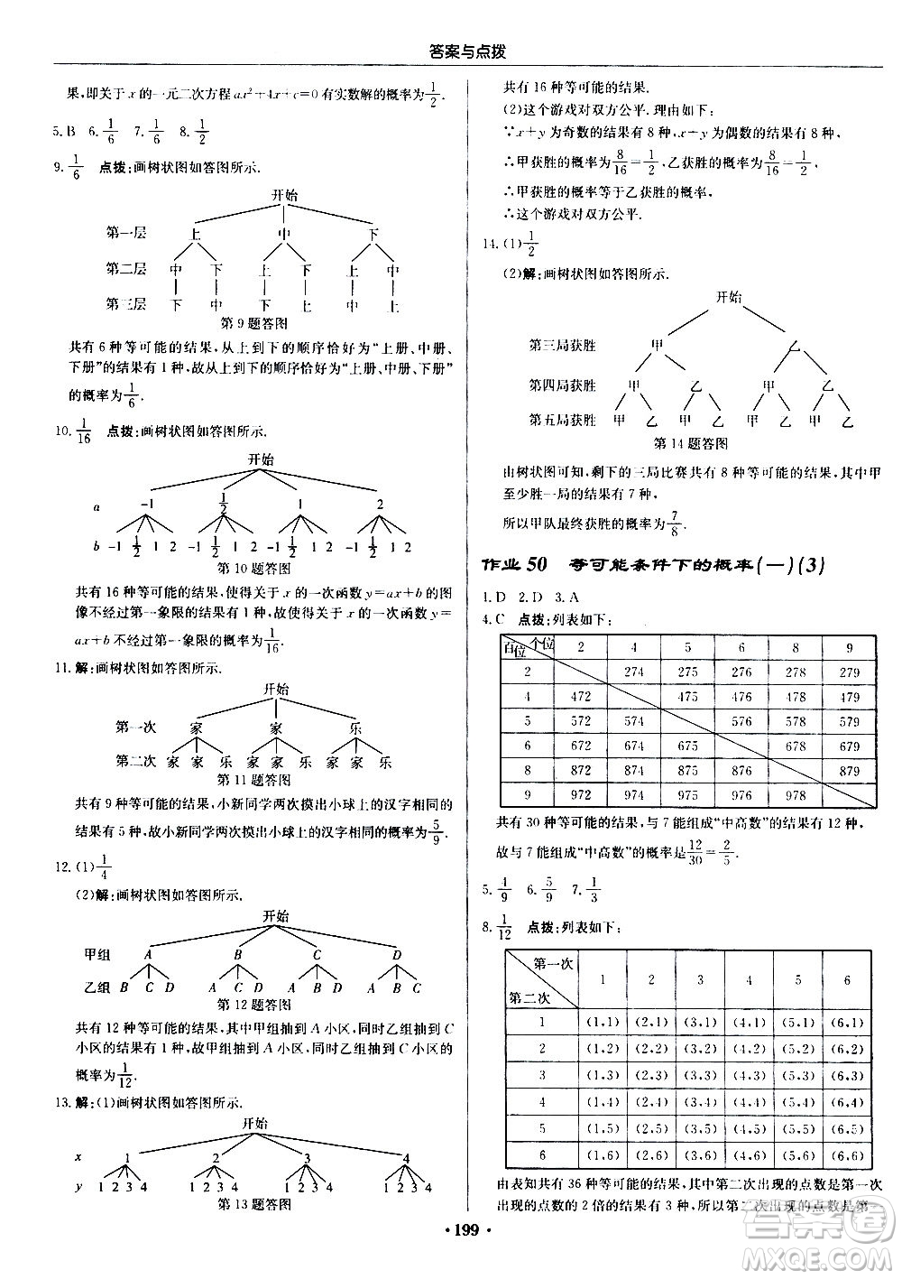 龍門書局2020秋啟東中學(xué)作業(yè)本九年級數(shù)學(xué)上冊SJ蘇教版參考答案