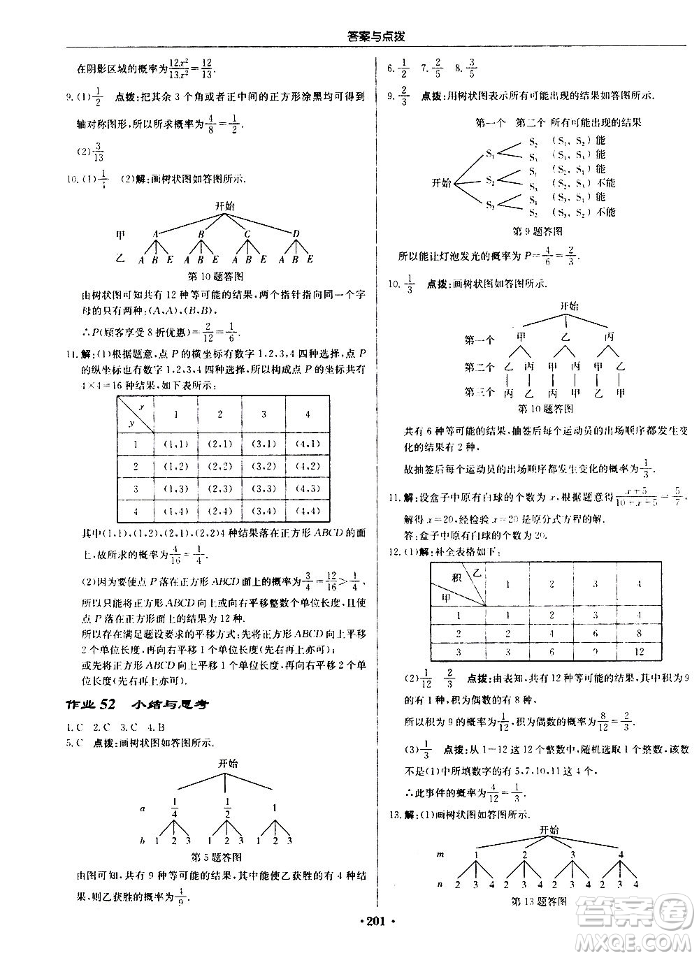 龍門書局2020秋啟東中學(xué)作業(yè)本九年級數(shù)學(xué)上冊SJ蘇教版參考答案