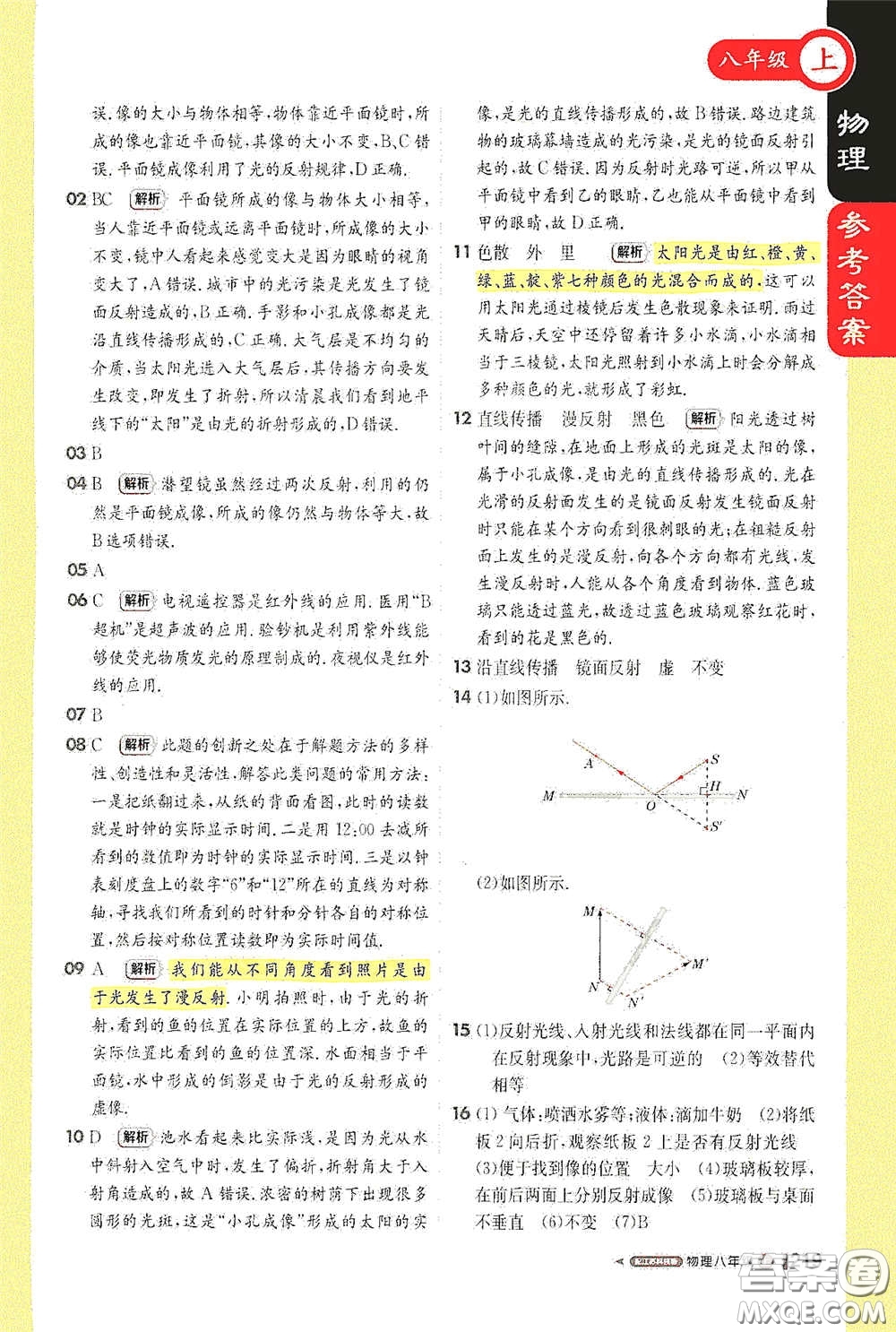 2020秋1+1輕巧奪冠課堂直播八年級(jí)物理上冊(cè)江蘇科教版答案