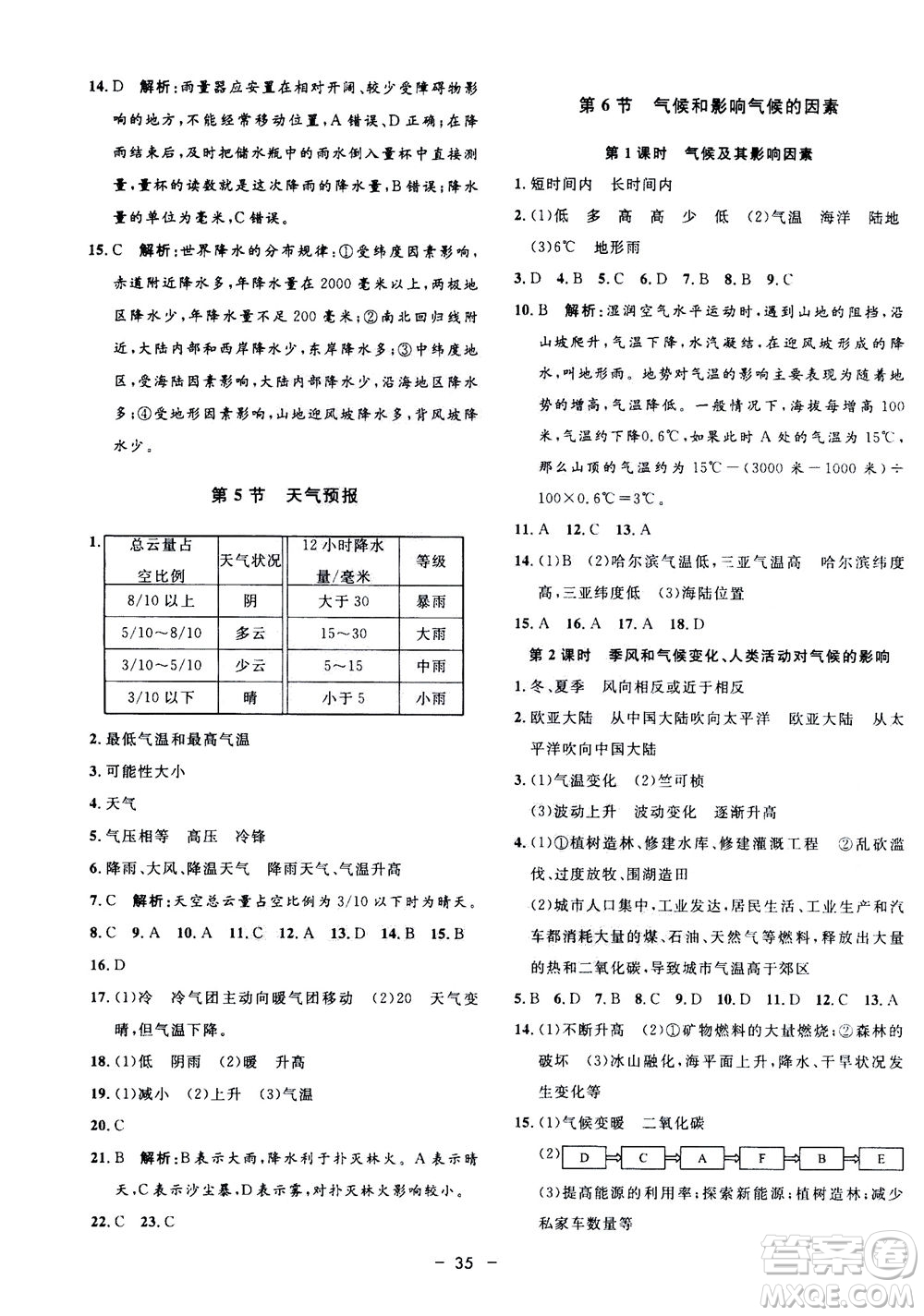 鐘書金牌2020年非常1+1完全題練八年級(jí)上冊(cè)科學(xué)ZJ浙教版參考答案