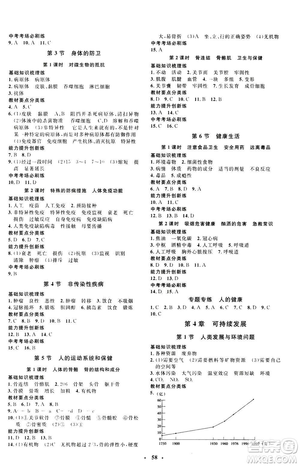 鐘書金牌2020年非常1+1完全題練九年級(jí)全一冊(cè)科學(xué)ZJ浙教版參考答案