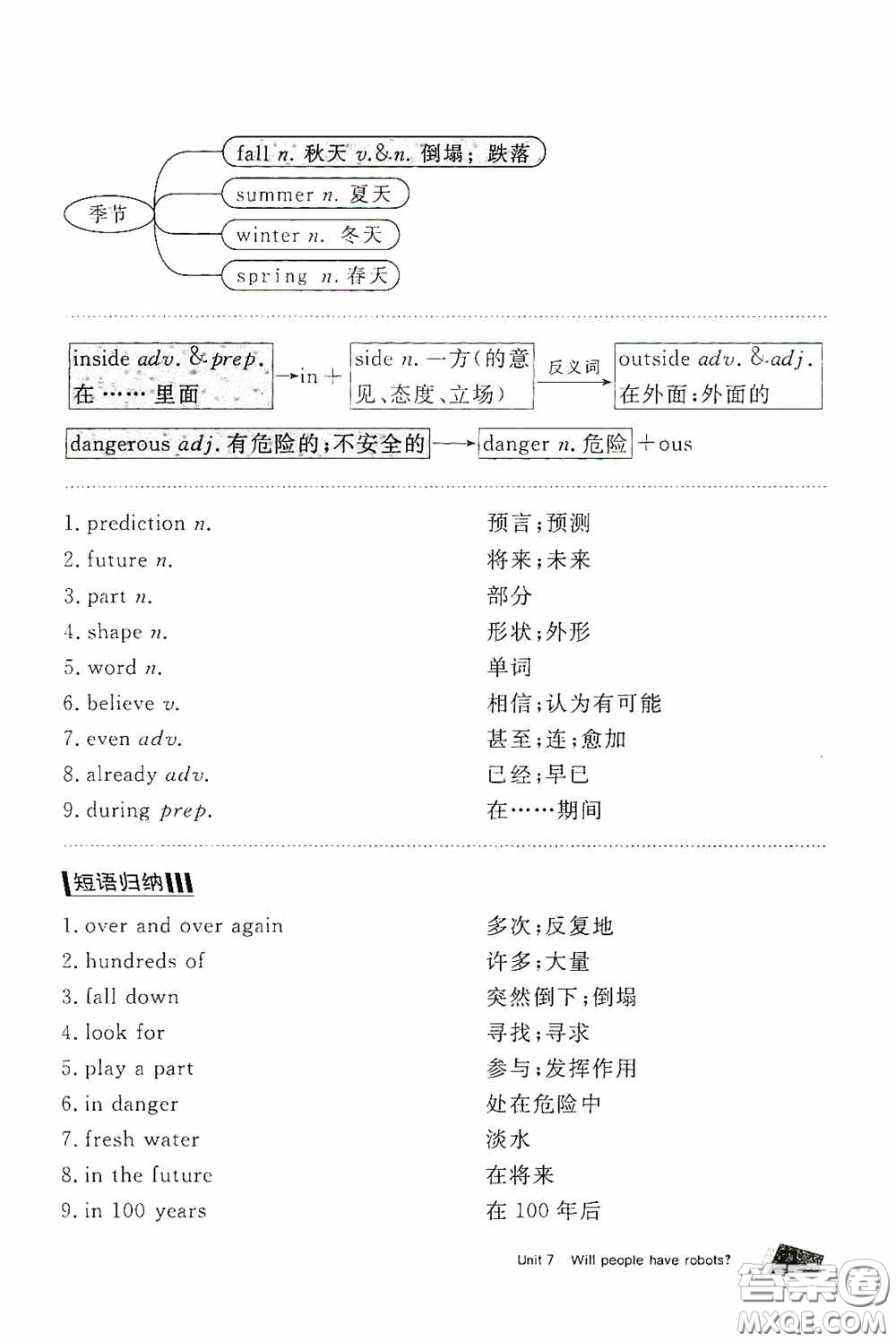 2020全效學(xué)習(xí)課時(shí)提優(yōu)八年級(jí)英語(yǔ)上冊(cè)人教版精華版答案