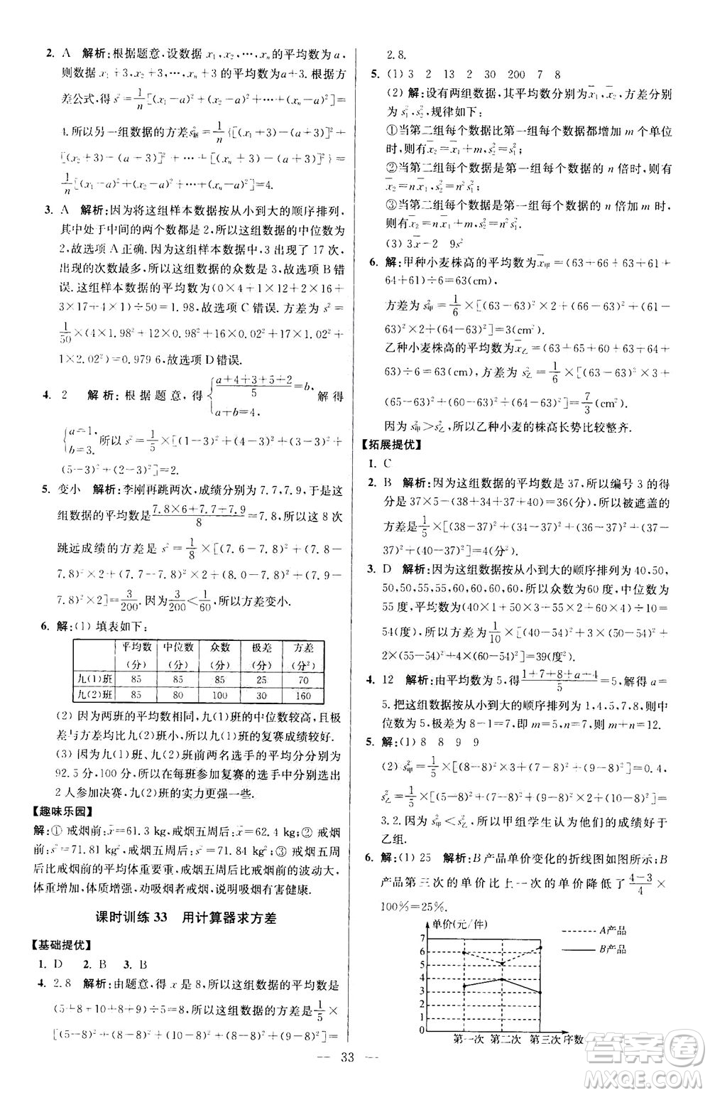 江蘇鳳凰科學(xué)技術(shù)出版社2020秋初中數(shù)學(xué)小題狂做提優(yōu)版九年級(jí)上蘇科版參考答案