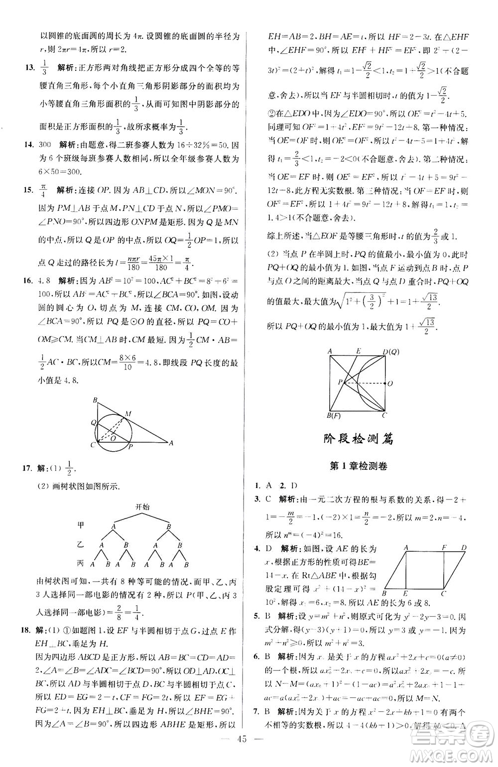 江蘇鳳凰科學(xué)技術(shù)出版社2020秋初中數(shù)學(xué)小題狂做提優(yōu)版九年級(jí)上蘇科版參考答案