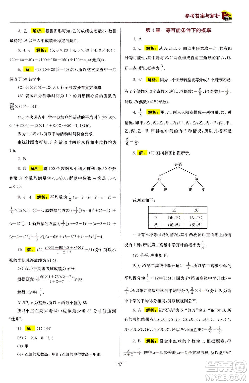 江蘇鳳凰科學(xué)技術(shù)出版社2020秋初中數(shù)學(xué)小題狂做提優(yōu)版九年級(jí)上蘇科版參考答案