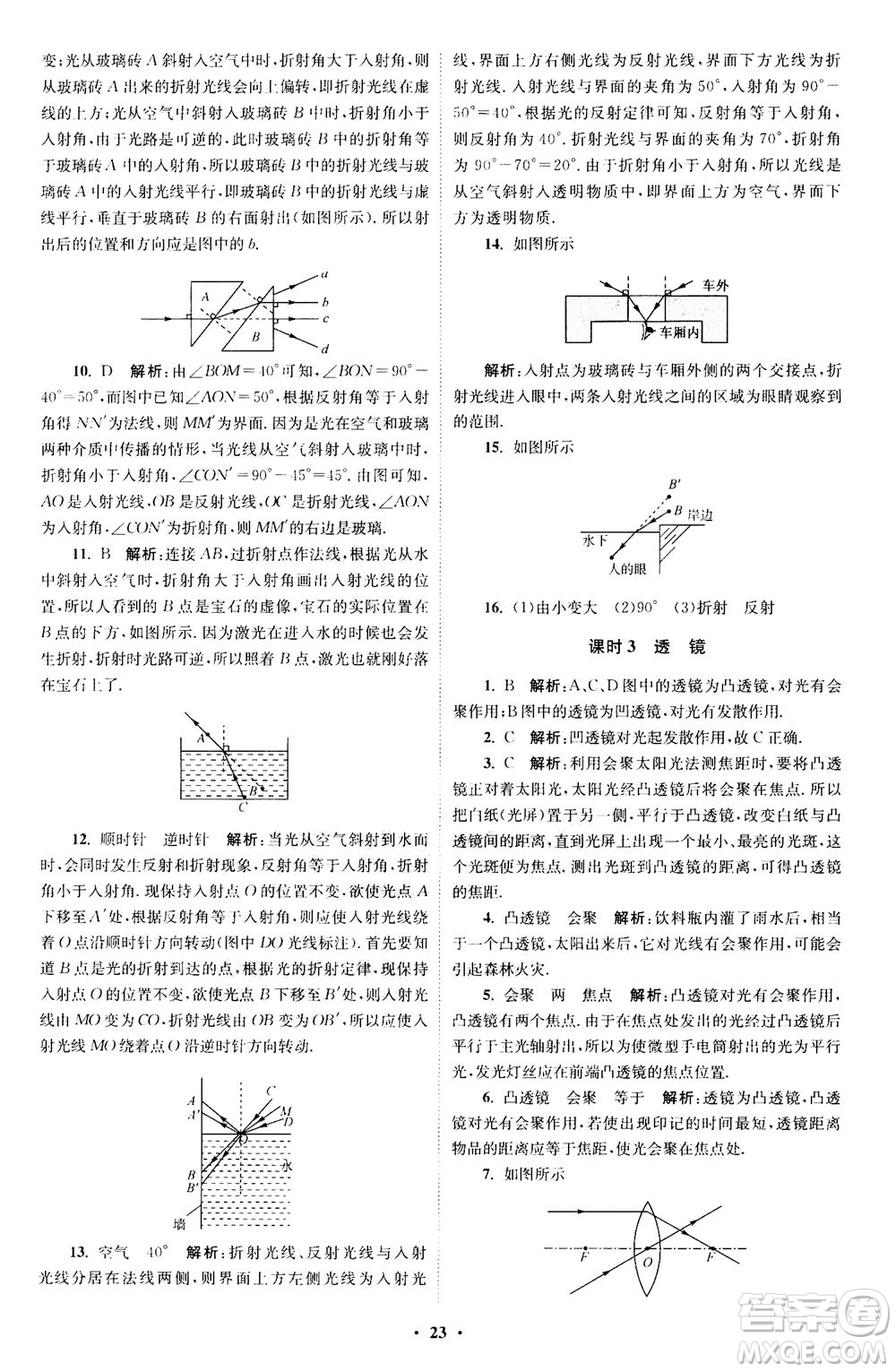 江蘇鳳凰科學技術出版社2020秋初中物理小題狂做巔峰版八年級上蘇科版參考答案